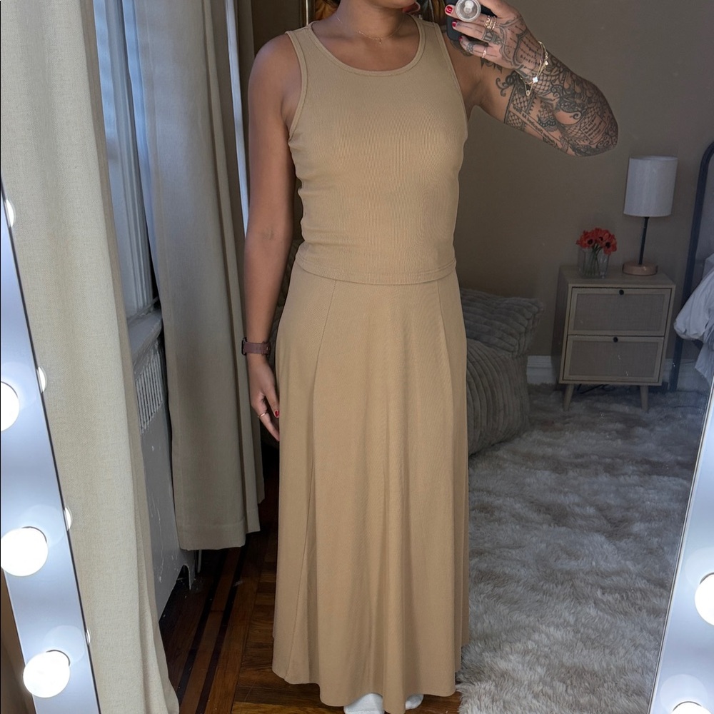 Tan Skirt Set, size M